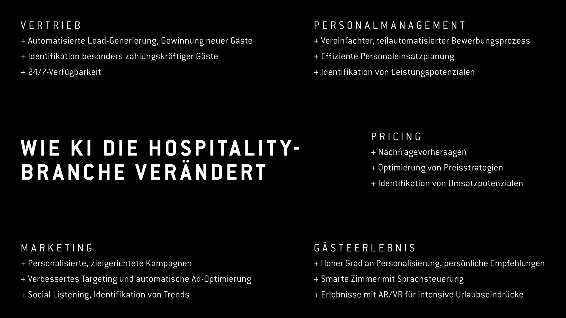 KI revolutioniert die Hotelbranche: ✓ Guest Journey ✓ Marketing ✓ Sales ✓ Pricing ✓ HR ✓ Prozesse → Was jetzt wichtig ist! KI revolutioniert die Hotelbranche: ✓ Guest Journey ✓ Marketing ✓ Sales ✓ Pricing ✓ HR ✓ Prozesse → Was jetzt wichtig ist!